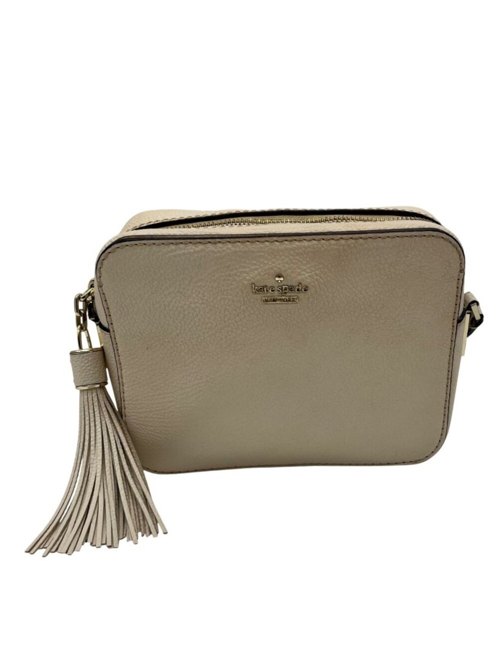Kate Spade Beige Pebbled Leather Arla Camera Bag